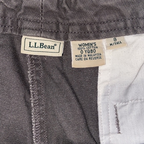 LL BEAN CARGO PANTS 8/M TALL Brown Distressed Hiking Camping - Picture 6 of 6